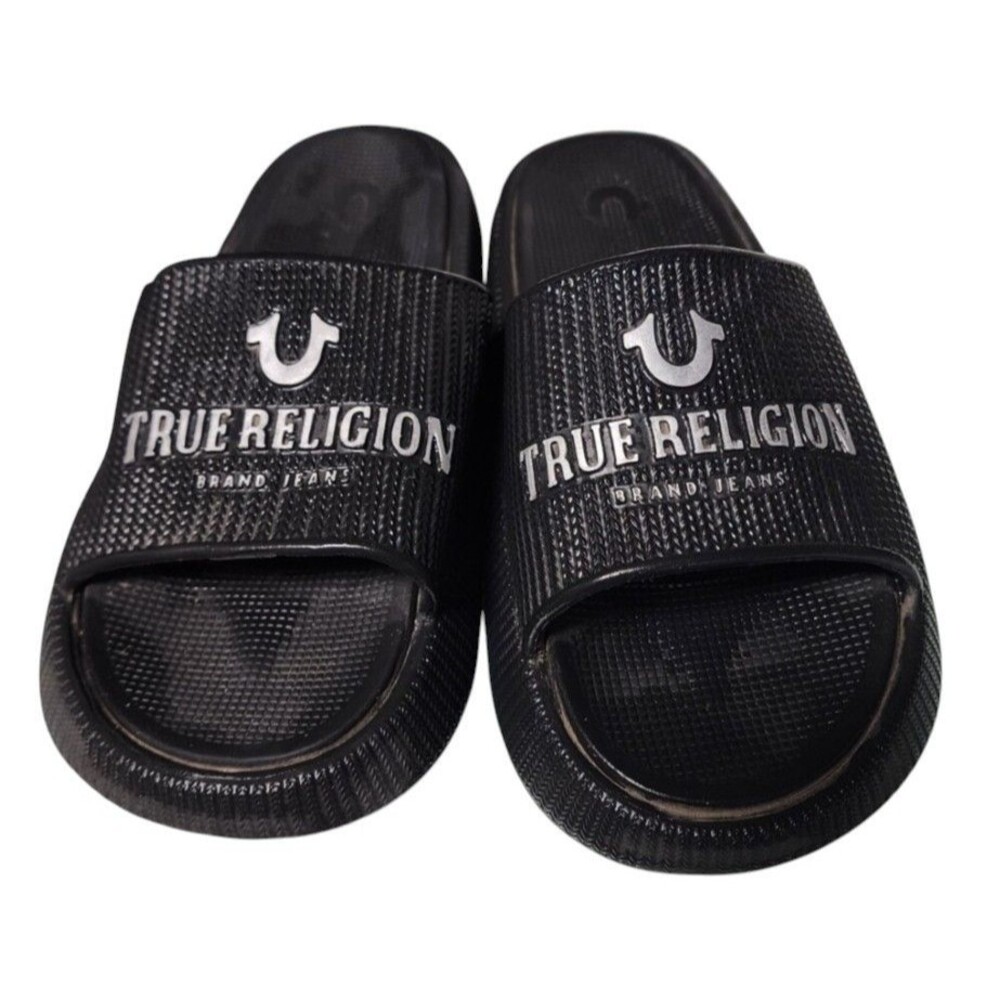True Religion Black Slides Women's Size 10 Comfort Waterproof